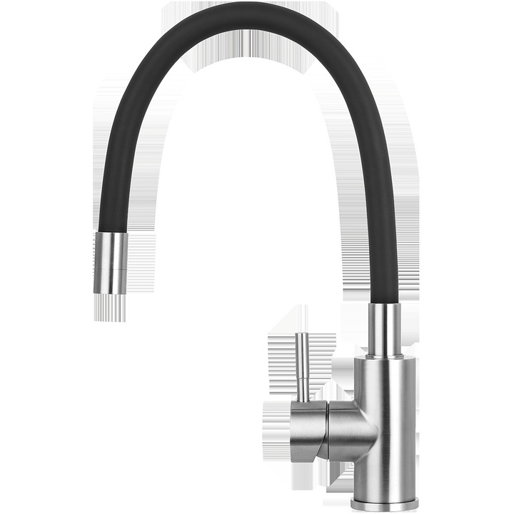 Mosogató csaptelep Concept BDC7138, rugalmas szilikon tömlő, rozsdamentes acél test, króm, magasság 379 mm