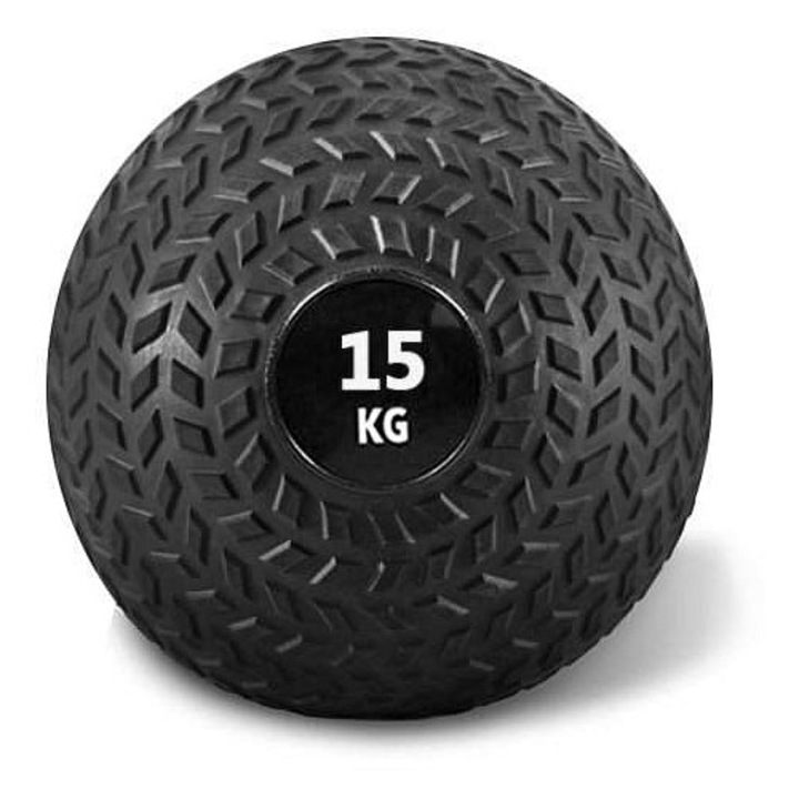 Slam Ball Sedco SLAM BALL, edzett gumiból készült edzőlabda, homokkal töltve, csúszásmentes felület, Fekete, 15 kg