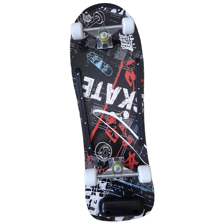 Skateboard Acra S2, ovális deszka 77 x 25,5 cm, PVC kerekek 50 x 36 mm, fekete, 1 db