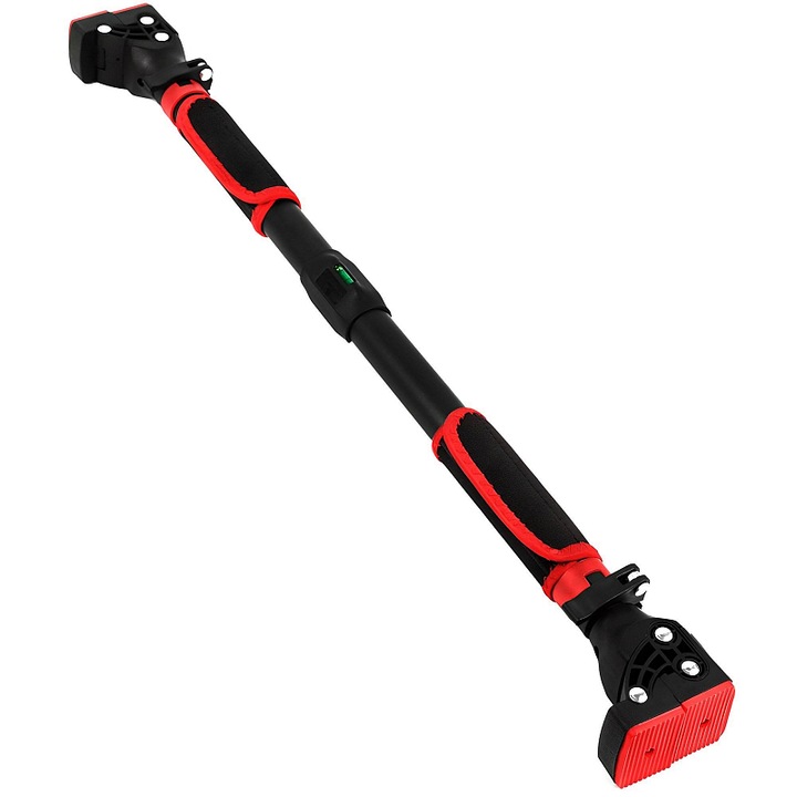 Bara pentru usa Sedco CR2017, reglabila 72-105 cm, diametru 30 mm, montaj fara gaurire si nivel incorporat, negru/rosu, capacitate 150 kg