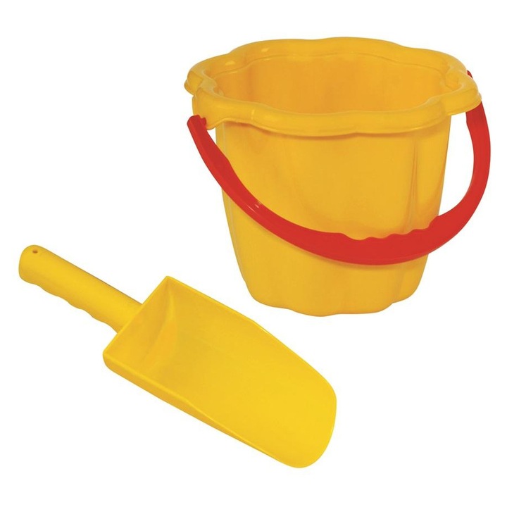 Set pentru nisip/jucarie de plaja Baczek galetusa si lopata, din plastic rezistent, pentru copii 12 luni+, multicolor, 1 set