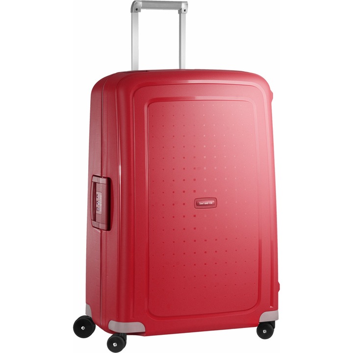 Samsonite, Valiza spinner din polipropilena cu roti 360°, Model 59244-1235, Rosu, Foarte mare