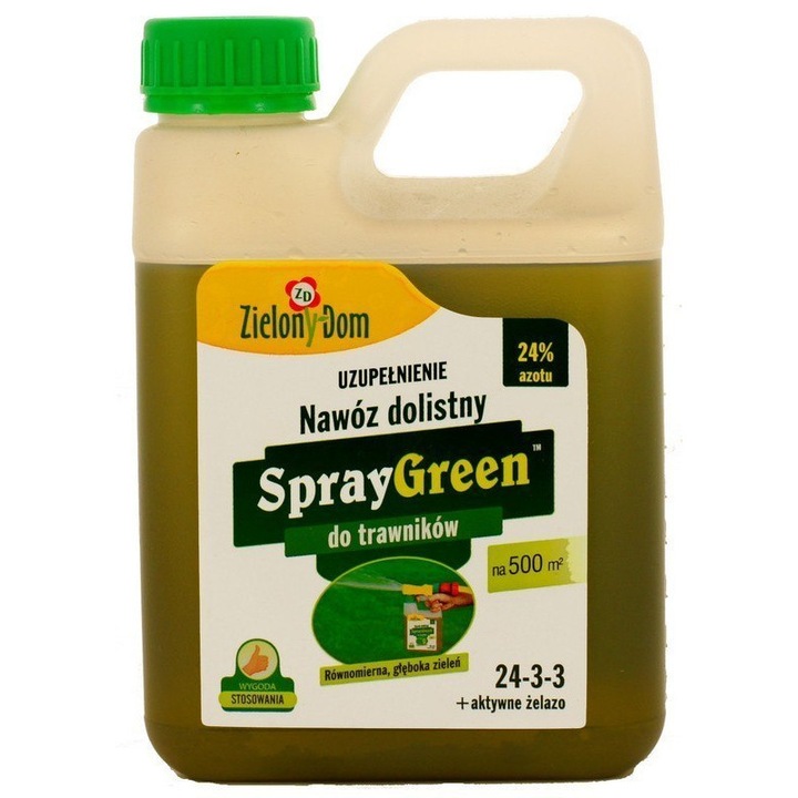 Ingrasamant lichid foliar Garden Flora SprayGreen pentru gazon 950ml verde