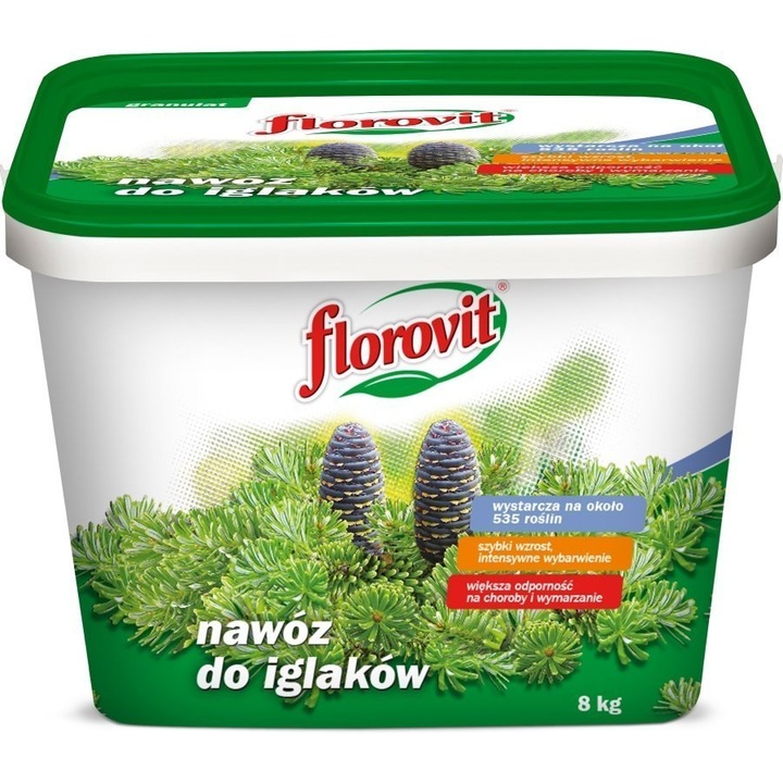 Ingrasamant mineral granulat pentru plante conifere Garden Flora 8kg alb