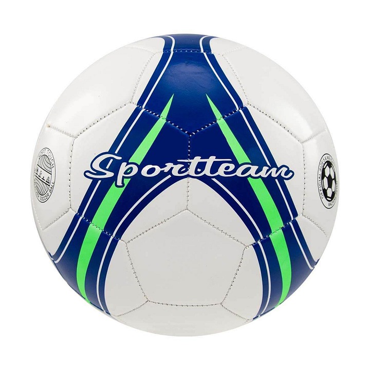 SportTeam S2 futball labda, kék-zöld, 5-ös méret