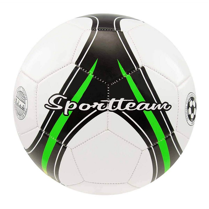 SportTeam S2 futball labda fekete-zöld PVC 5