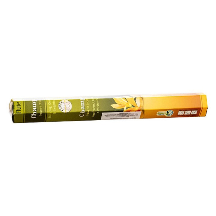 Flute Champa illatos füstölőpálcikák, hagyományos illattal, könnyen gyújtható, sárga/zöld, 20 db