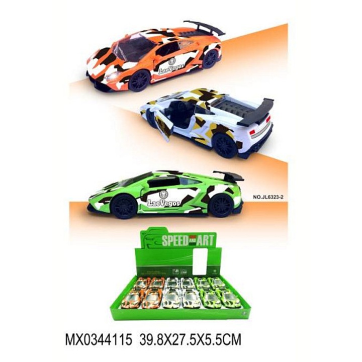 Alltoys LaeVegos fém kisautó, 3 modell, nyitható ajtók, visszahúzós funkció