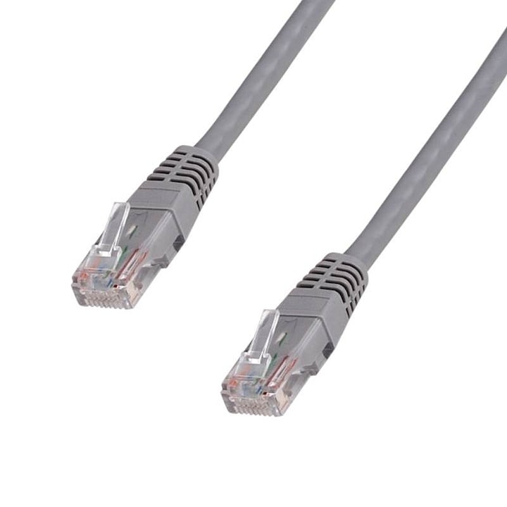 Patch kábel / Patch cable Datacom UTP Cat5e, RJ45, CCA vezetővel, szürke, 0,25 m