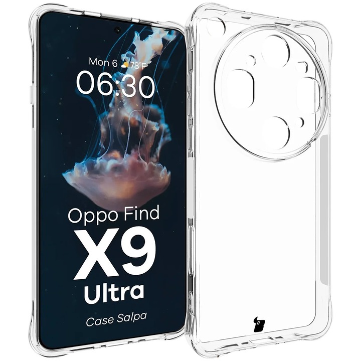Калъф Bizon Case Salpa за Oppo Find X9 Ultra, Прозрачен