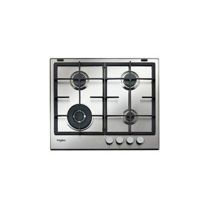 Whirlpool GMAL 6422/IXL gáz főzőlap, beépíthető, 4 égős, öntöttvas rácsok, inox, 59x51 cm