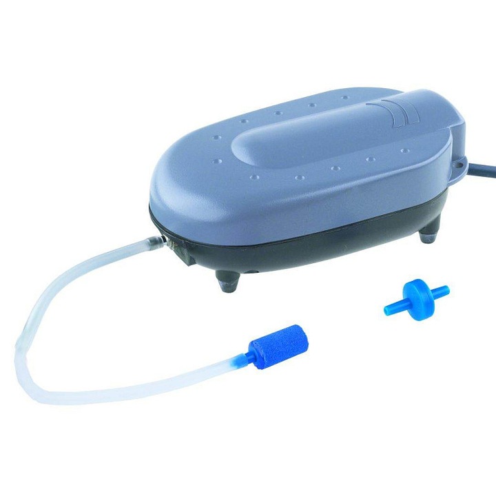 Aerator pentru iaz Heissner TZ605-00, pompa de aer, 240 l/h, 4 W, pentru pana la 5 m³, albastru/negru, 1 buc