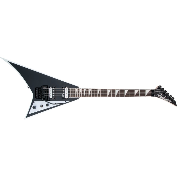 Електрическа китара, Jackson, JS32 Rhoads, Амарантов фингърборд, Floyd Rose система, Черен с бели фаски