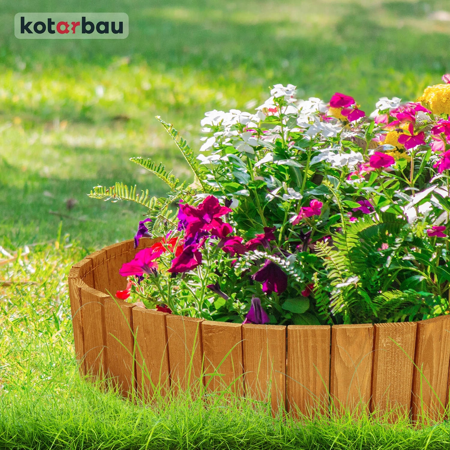 KOTARBAU® Bordura de gradina exterioara din lemn, 200 x 10 cm, Gard de ...