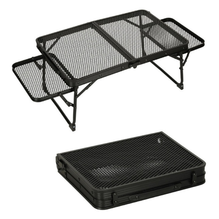 Összecsukható kempingasztal Flip, 70 cm, fekete, MalTec 114017