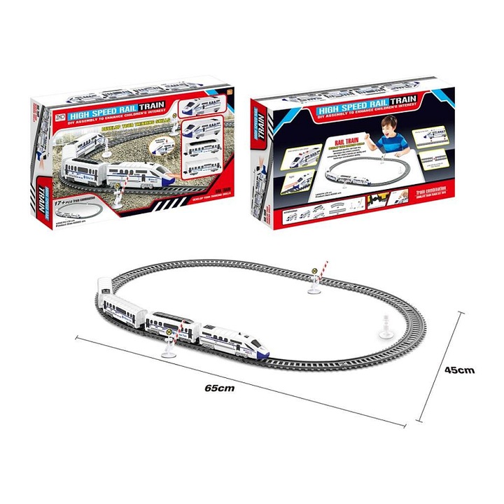 EPEE Power Train World elektromos vonatkészlet, 2 sebesség, LED, 10 darab, többszínű