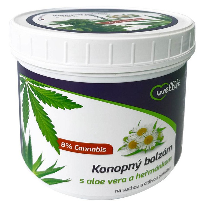 Wellife kender balzsam/kenőcs, aloe verával és kamillával, nyugtató és regeneráló, fehér, 500 ml
