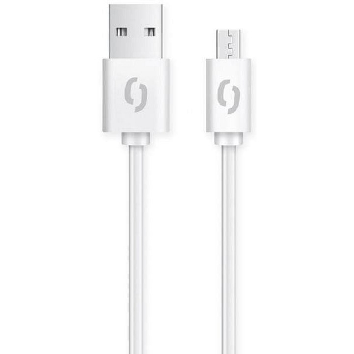 Aligator Micro-USB adat-/töltőkábel, gyors töltés 2A, nagy átviteli sebesség, fehér, 1 m