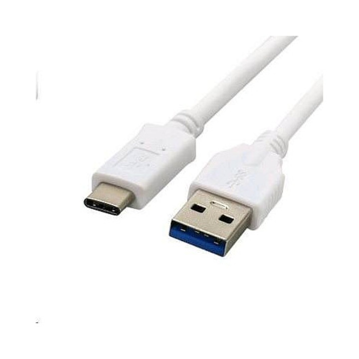 C-Tech USB 3.0 USB kábel, USB-A – USB-C, akár 600Mbps sebesség, aranyozott érintkezők, fehér, 2 m