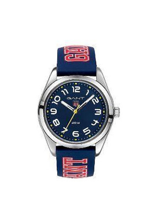 GANT, Ceas de mana pentru copii din otel inoxidabil, mecanism quartz Seiko, sticla minerala, cifernic albastru cu cifre arabe, K320003-BL, Albastru, 32 mm