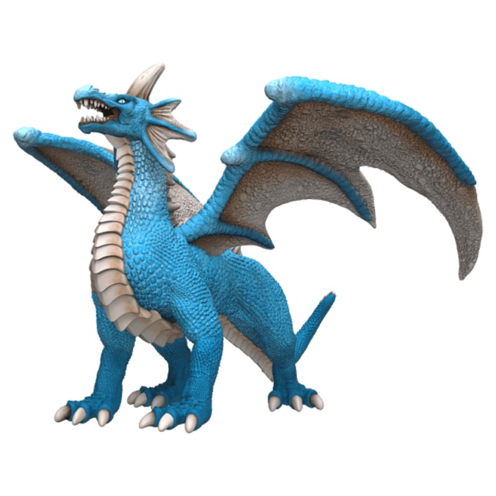 Figurina de jucarie Alltoys Dragon Mistic Acvatic, dimensiune cca 11 cm, detalii lucrate, albastru, 1 buc