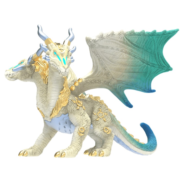 Figurina dragon Alltoys Snehovy alb 13cm