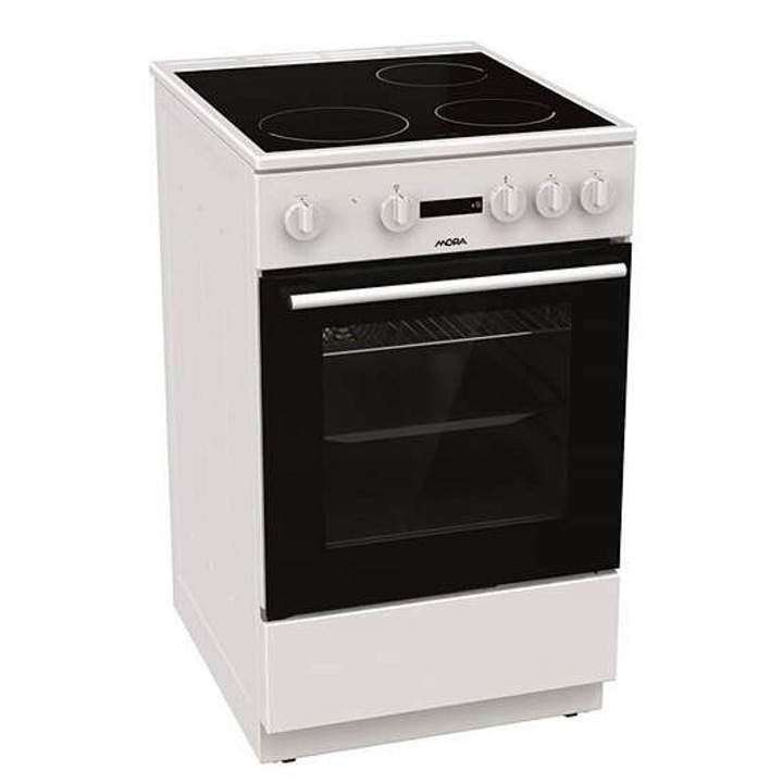 Mora C 2231 AW elektromos tűzhely, kerámia főzőlap, A energiaosztály, 62 l sütő, fehér, 850x500x594 mm