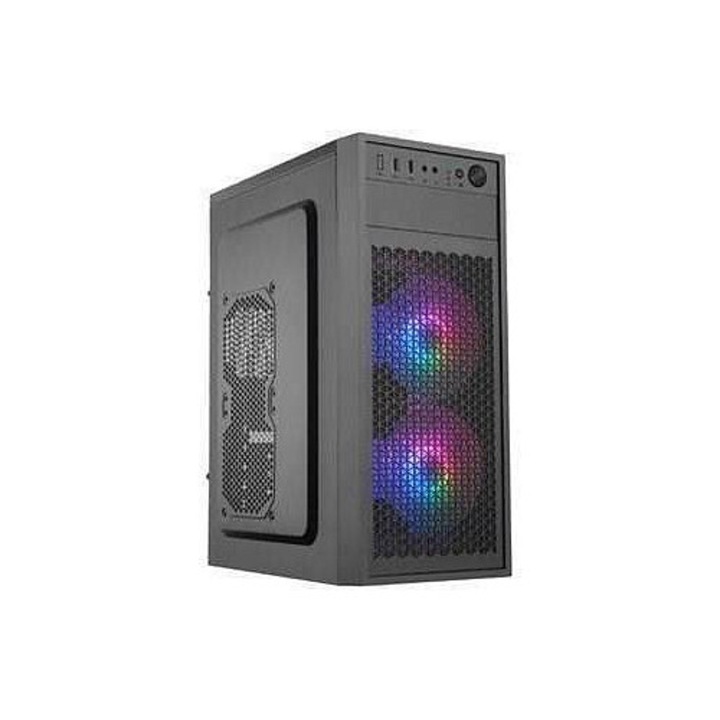 Кутия за компютър Eurocase ML N6-530B, Mid Tower, ARGB, черна, 410x320x185мм