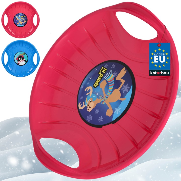 KOTARBAU® 2 darab szánkó, PVC, 60 cm, Gyermek szánkó, Kék & Rózsaszín, Szánkó, Ergonomikus fogantyúk, Felnőtteknek is, Hószánkó, Ellenálló, Könnyen szállítható