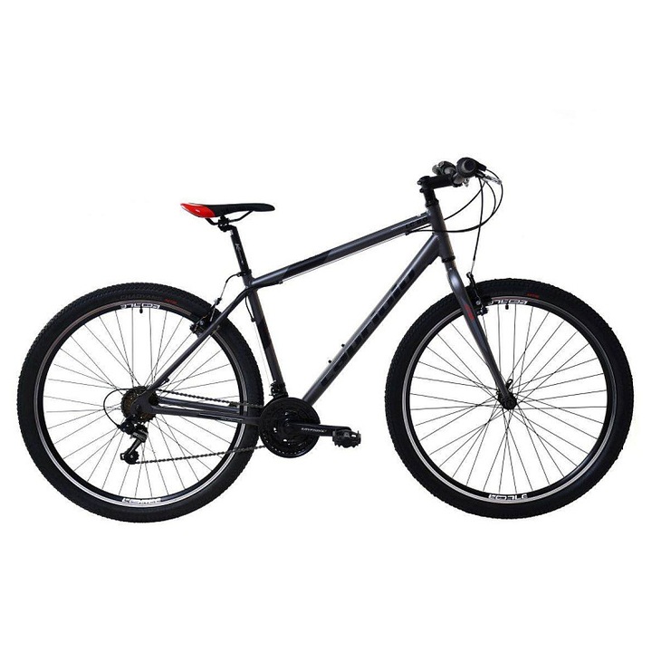 Mountain bike Capriolo LC 9.0 MTB, 21 hüvelykes 6061 ötvözet váz, Shimano RD-TZ500/FD-TY21 váltók, V-fékek, 29 x 2.10 kerekek, szürke/fekete, 1 db