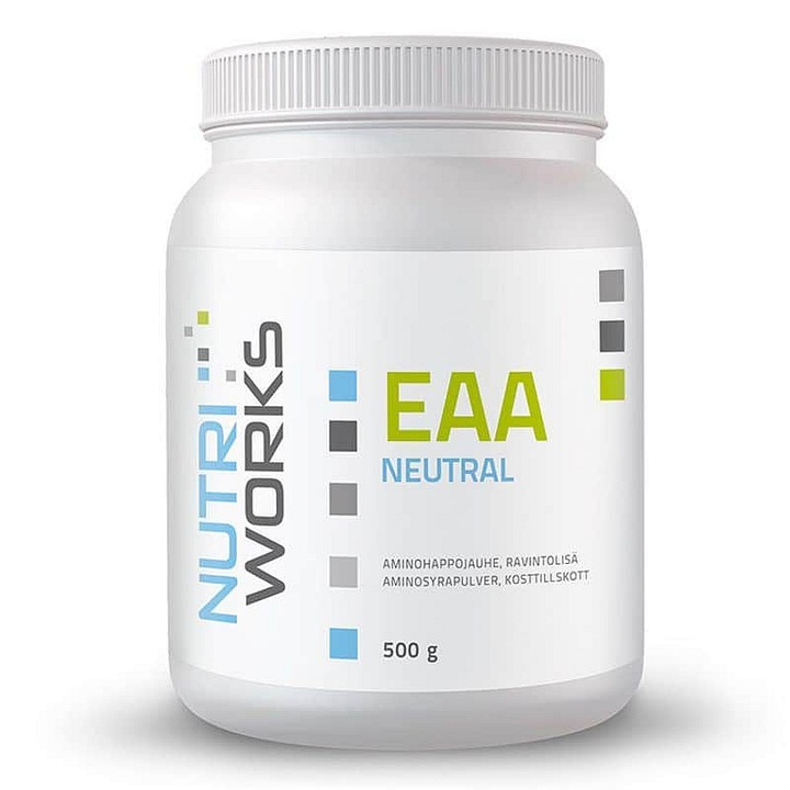 Supliment EAA NutriWorks Neutral, complex EAA cu L-citrulin-DL-malat 1500 mg, fara indulcitori artificiali, 500 g