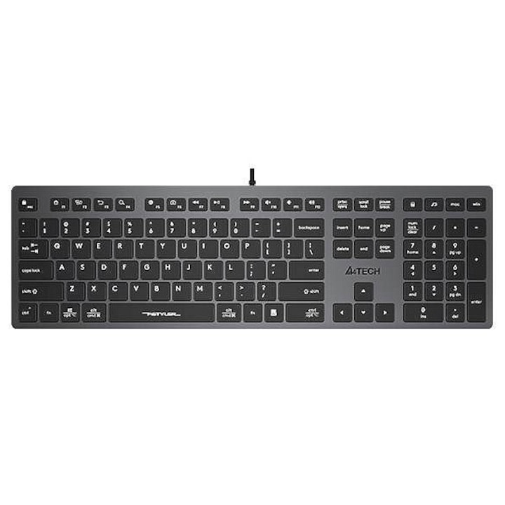 Tastatura A4Tech FX50, membrana, multimedia, gri, 42x12.6x2cm