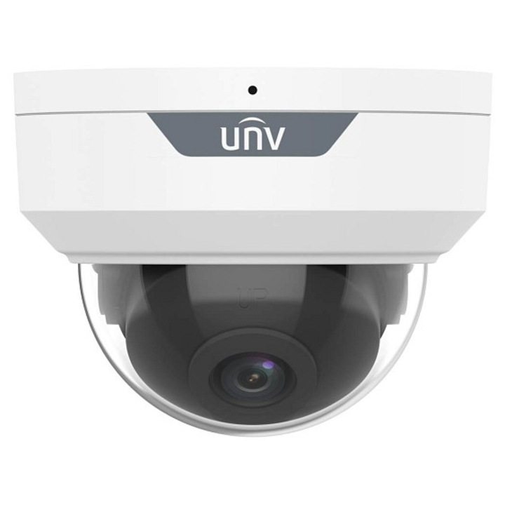 Камера IP куполна Uniview IPC324LB-ADF28K-H, 4Mpix (2560×1440), фиксиран обектив 2,8 мм (101,5°), smart IR 30 м, PoE, IP67, H.265/Ultra265, бял