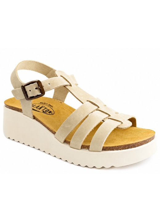 Női szandál természetes bőr 336444, Bézs
