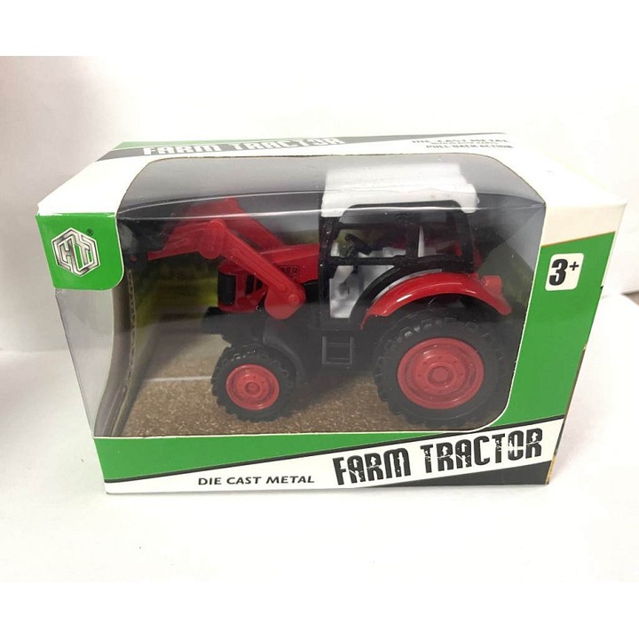 Alltoys játék traktor, öntött fém, homlokrakodó, többszínű, 1 db