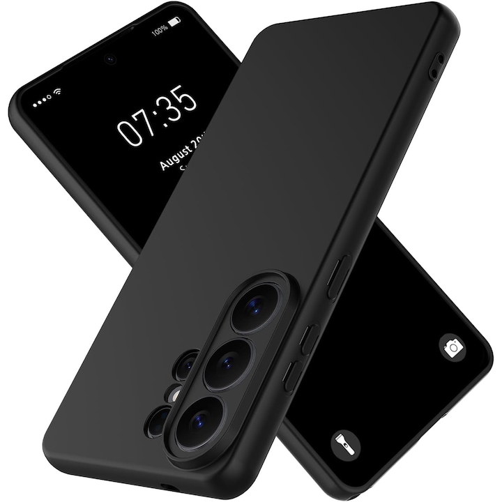 BestCase® Husa TPU Ultra Slim 0.8mm Compatibila cu Samsung Galaxy S26 Ultra, Protectie Camera, Rezistenta la uzura, Negru mat