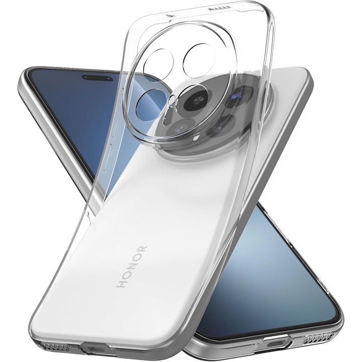 BestCase® Husa Clear Silicon Compatibila cu Honor Magic 8 Pro, Anti soc, Protectie camera, Transparent