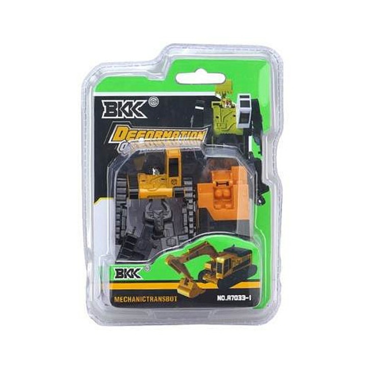 Alltoys Deformation átalakítható robot, fém karosszéria műanyag elemekkel, átalakítható markolóvá/dózergéppé/tartálykocsivá, sárga, 1 db