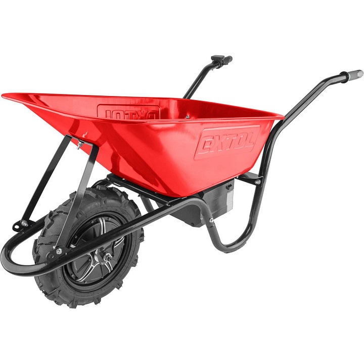 Roaba electrica / carucior EXTOL PREMIUM SHARE20V, motor brushless 500W, capacitate 80 l, sarcina 150 kg, fara baterii si incarcator, Rosu