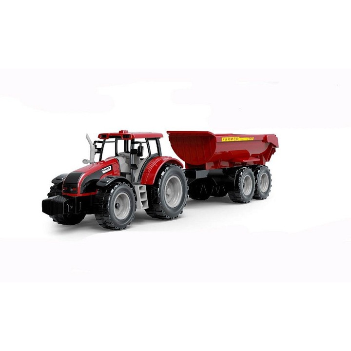 Alltoys traktor pótkocsival és szénával, 45x9x7.5cm, többszínű