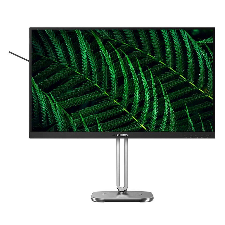 Monitor Philips 27B2G5200 27" ips full hd 1920x1080@100Hz, 4 ms, 300 cd/m2, hdmi/displayport/vga, usb 3.2 hub 4 porturi, pivot si reglare in inaltime, argintiu, 1 buc