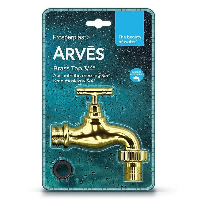 Prosperplast TAP 3/4 csap, fém, arany, 14x0x23cm