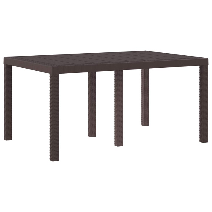 vidaXL Kerti Asztal Barna 150 x 100 x 73 cm polirattan 871685