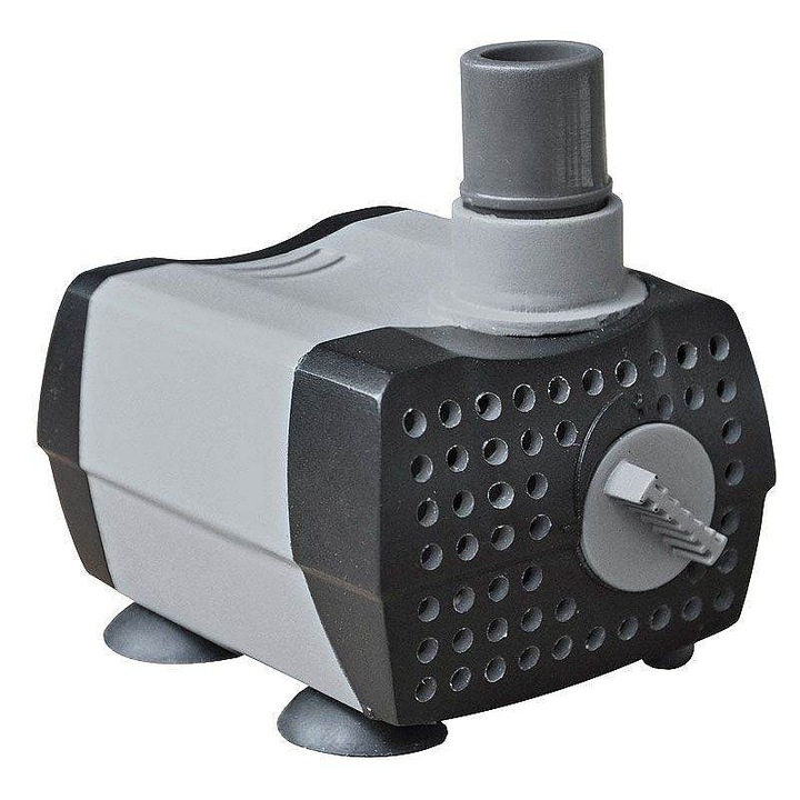 Pompa submersibila Heissner P300-I, 300 l/h reglabila, 3,6 W, silentioasa, gri/negru, 5,8x4,5x5,5 cm