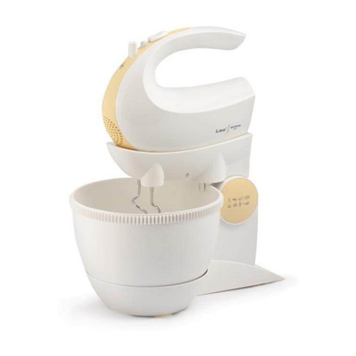 Ръчен миксер Orava SL-200 C, 300 W, 5 скорости с функция Турбо и пулс, въртяща се купа 2,5 л, бял