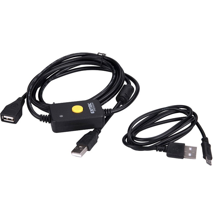 EXTOL PREMIUM adatátviteli kábel 8825221/8825224 digitális tolómérőhöz, USB-A (apa) - Micro USB (apa), kompatibilis Excel/Word/QQ/WeChat, hossza 2,8 m, Fekete