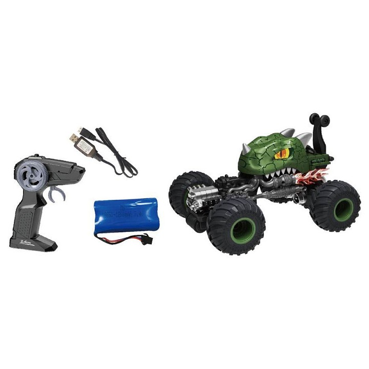Alltoys RC autó 1:16, átalakítható kaszkadőr buggy 360°-os forgással és kihúzással/visszahúzással, 2,4 GHz-es vezérlés, 25 m hatótáv, zöld, 1 db
