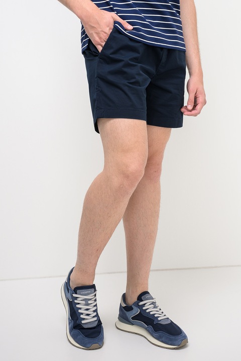 Tommy Hilfiger, Pantaloni scurti din amestec de bumbac organic Dover, Bleumarin, 38