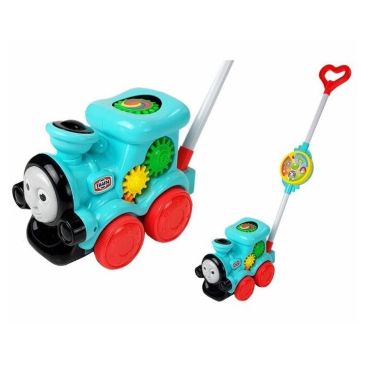 Jucarie de Impins Interactiva Trenuletul Magic, cu Aripi Mobile si Sunete, Roz, h 58 cm, EMC ONSHOP®