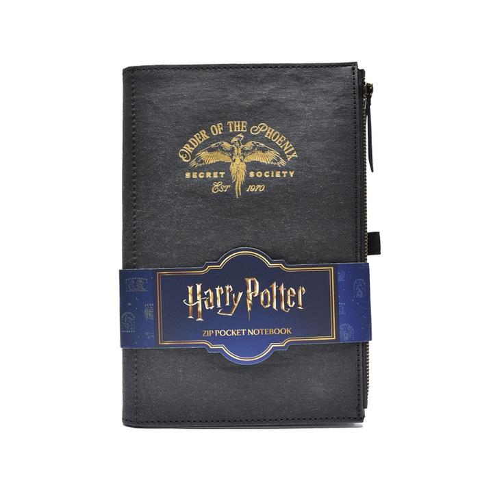Caiet Bluesky Harry Potter Magical Locations DPL6, A5, cipzáros, a Tekergők Térképe (Marauder's Map) motívummal, fekete, 1 db